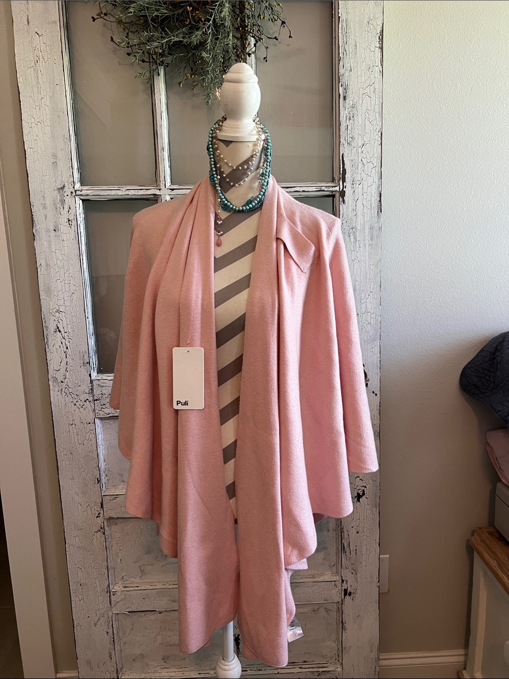 Puli Soft Blush Pink Draped Wrap